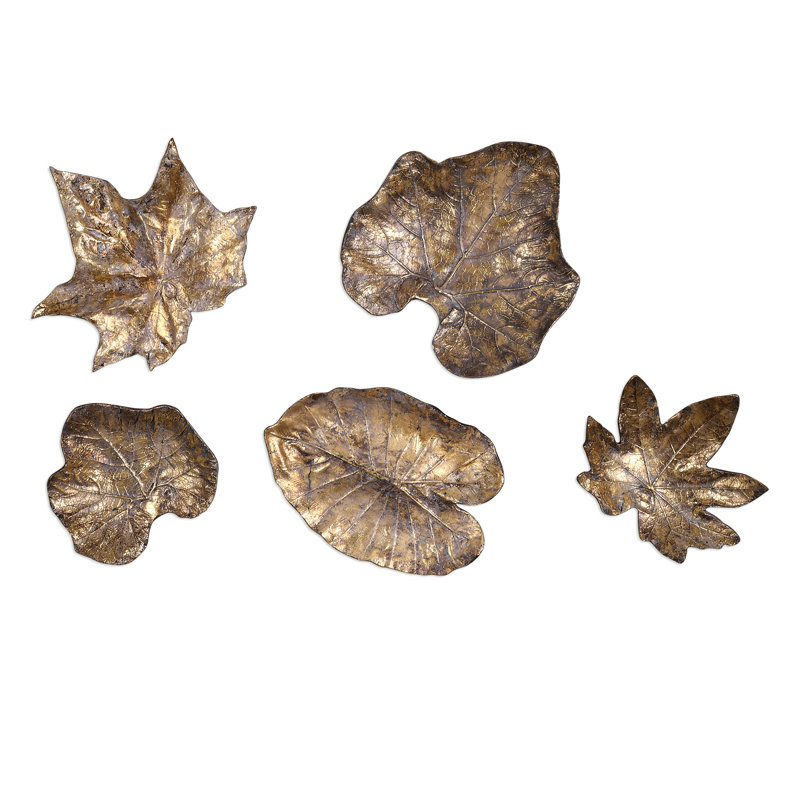 Loon Peak® 5 Piece Bronze Leaves Wall Décor Set & Reviews Wayfair